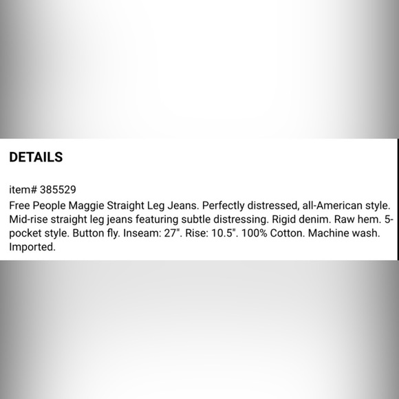 NWT Free People Maggie Dark Wash Jeans - Picture 7 of 7